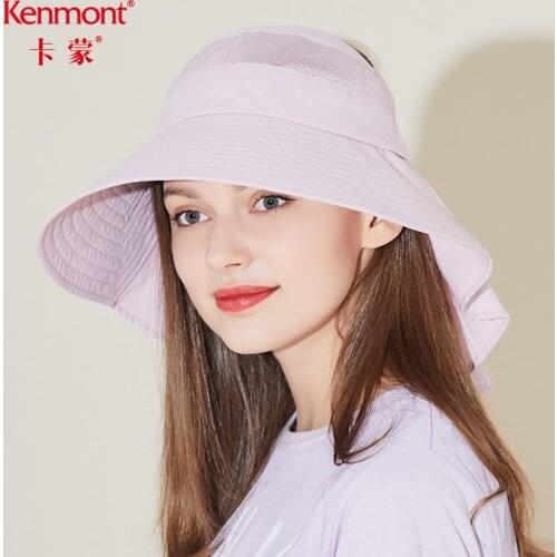 Kamon wide-brimmed neck guard half-empty top sunscreen visor, windproof rope, foldable sun hat, soft anti-ultraviolet hat