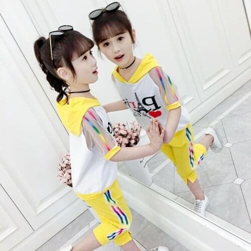 2Pcs 2021 New Summer Kids Clothes Set Little Girls Short Sleeve Embroidery Shirt+ Shorts Fashion Clothing Sets for Children
