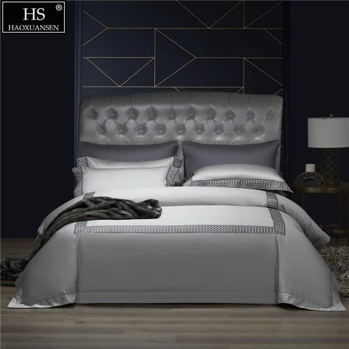 Fashion striped Plaid Pattern Grey Fabric Pure Cotton 4Pieces Bedding Set Queen King Size Quilt/Duvet Cover Pillowcase Bedsheet