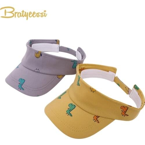 Cute Baby Sun Hat Summer Dinosaur Kids Hats Caps for Boys Adjustable Cotton Baby Girl Hat Children Cap for Beach Travel