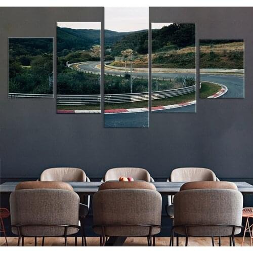 Nurburgring Rally Road Sports Car Track Print Canvas Paintings 5 Piece Landscape Wall Art Poster Living Room Home Decor Pictures