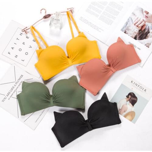 Sexy Cat Ears Seamless Women Underwear Bra No Rims Push Up Fashion Female Lingerie Bralette
