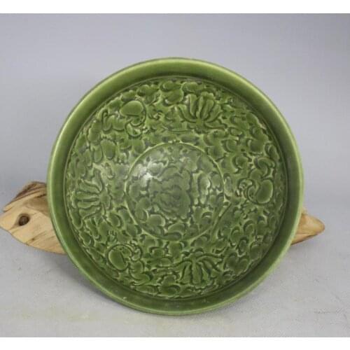 Rare Chinese SongDynasty porcelain bowl,JiZhou Kiln, green,carving,Home Decoration/ crafts,Collection&Adornment,Free shipping