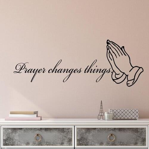 Religious Quote Words Prayer Changes Things Inspiring Letters Vinyl Wall Decal Home Decor Art Mural Wall Stickers