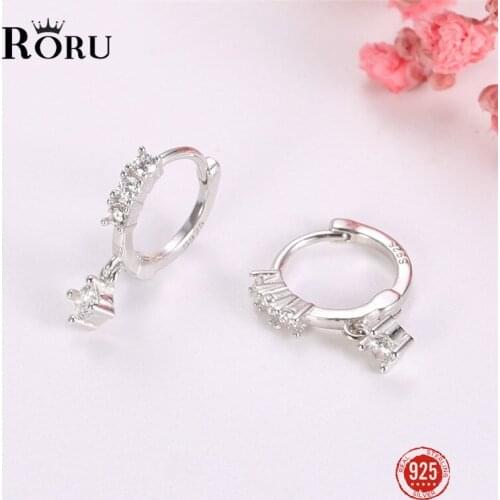 100% 925 Sterling Silver Dangle Earrings Clear Zircon Drop Earrings for Women Fine Jewelry Luxury Wedding Earrings