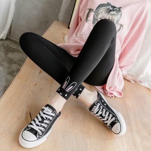 0210# Maternity pants Spring Autumn Cartoon Adjustable Elastic Waist Belly Support Pants Maternity Leggings Maternity Trousers