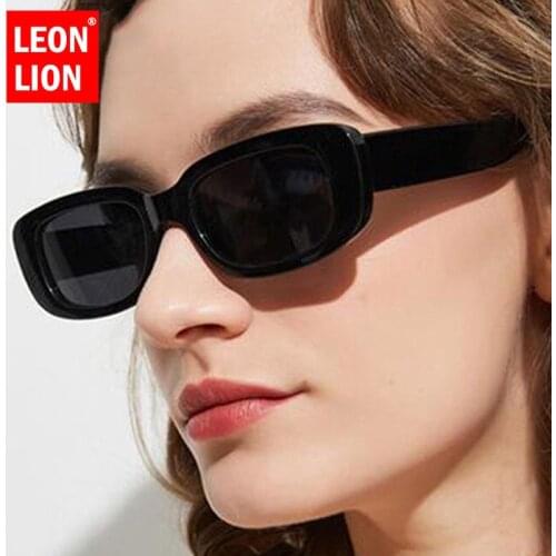 LEONLION Vintage Rectangle Sunglasse Women Small Glasses Women Square Retro Sun Glasses for Men Luxury Brand Gafas De Sol Mujer
