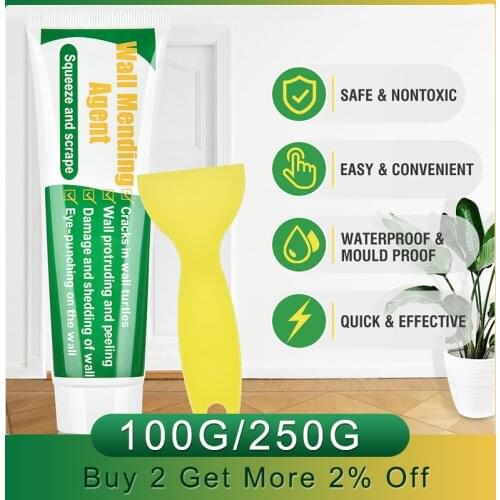 Wall Mending Agent 100g/250g Wall Repair Cream With Scraper Paint Valid Mouldproof Quick-Drying Patch Restore