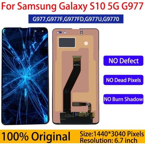 With Spot Line Original AMOLED S10PLUS display touch screen repairment For Samsung Galaxy S10+ S10 plus G975F G975U lcd No Frame