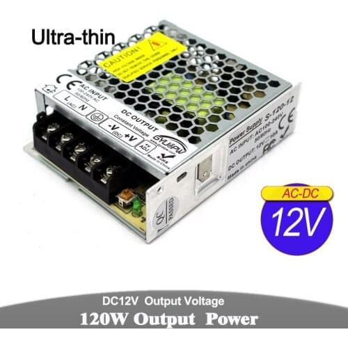 Ultrathin DC Power Source 12V 24V 15W 24W 36W 48W 60W 72W 100W 120W Transformers 100-240v AC to DC12V DC24V SMPS For LED Light