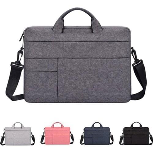 Waterproof Simple Men Bag Business Nylon Computer Handbags Portable Zipper Shoulder Laptop Bag Men Shoulder Laptop Bag black