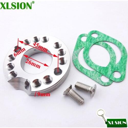 XLSION Silver Carb Adjuster Carburetor Inlet Manifold Spinner Plate Adaptor For Monkey Dax Dirt Bike ATV Quad