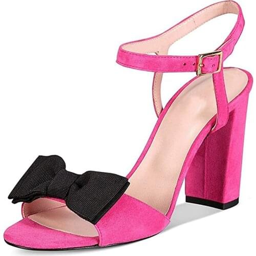 Lovirs Womens Block Heel Bowtie Sandals Open Toe Ankle Strap Chunky Heel Sandals Dress Causal Shoes 9cm size 5-15