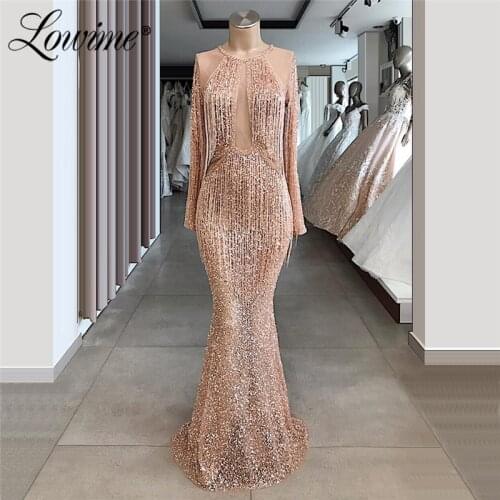 Beading Tassel Dubai Evening Dress Formal Gown 2020 Custom Mermaid Saudi Arabic Elegant Party Gown Crystals Prom Dresses Long