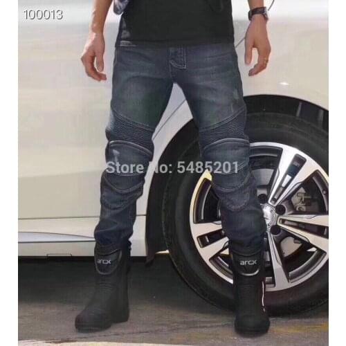 For Komine R2 Winter Motorcycle Anti-fall Warm Jeans Knight Riding Denim Racing Trousers with Velvet