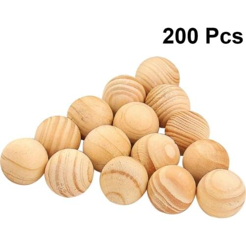 200pcs Natural Cedar Wood Balls Camphor Wood Balls Moth Repellent for Drawers Storage Boxes Closets