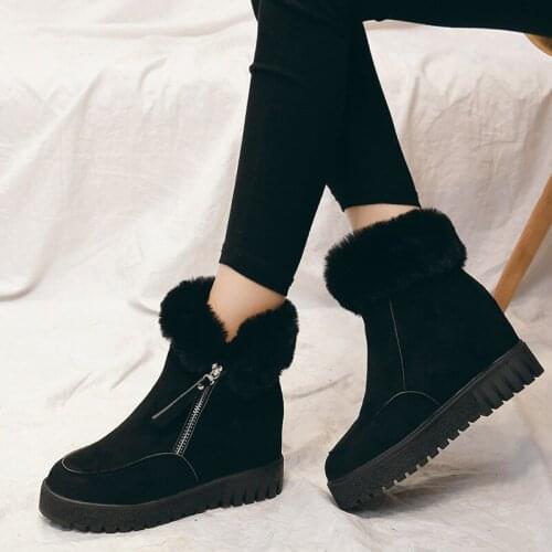 2021 Fashion Platform Boots Chunky Punk Suede Womens Shoes Zipper High Quality Boots
