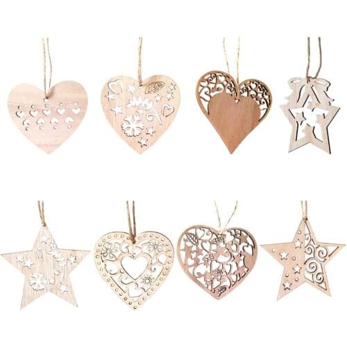 3pcs Nordic Style Wooden Christmas Pendant Birch Board Plywood Excellent Durable Window Dressing Ornaments Kids Gifts