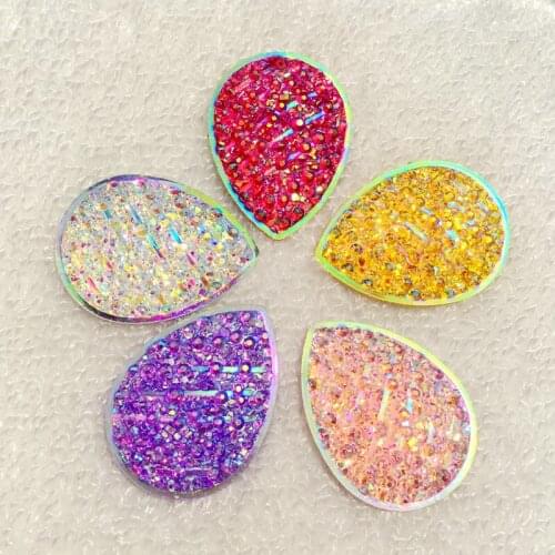 30pcs 30*40mm AB tear drop rhinestone stone Flat-back button rhinestone decoration DIY craft-B20*5