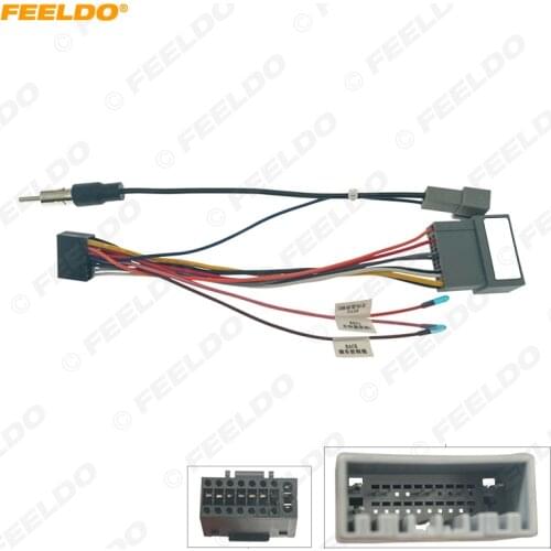 FEELDO Car Audio DVD Player 16PIN Android Power Cable Adapter For Honda Fit 2021 Radio Wiring Harness #HQ6983