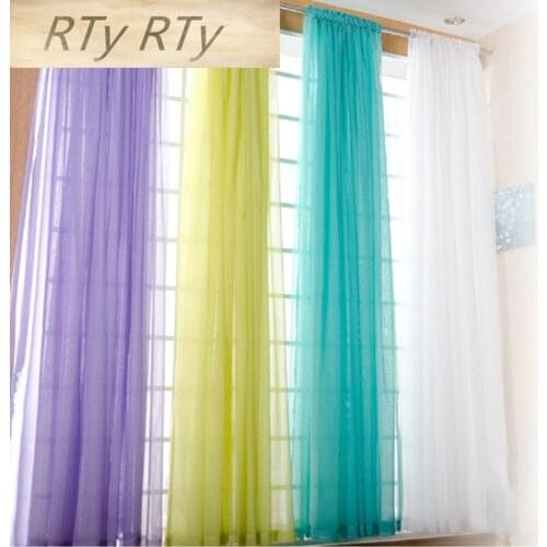 European and American style white Window Screening Solid Door Curtains Drape Panel Sheer Tulle For Living Room