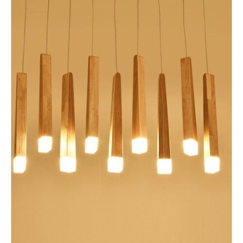 Wood pendant lights Simple Style Solid match lamp LED Patch Office Restaurant Bar Living Room cafe pendant light