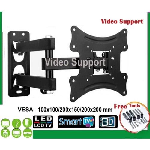 14-40 inch LCD LED Monitor Holder TV Wall Mount Full Motion Swivel Tilt Bracket Swing Arm EML404