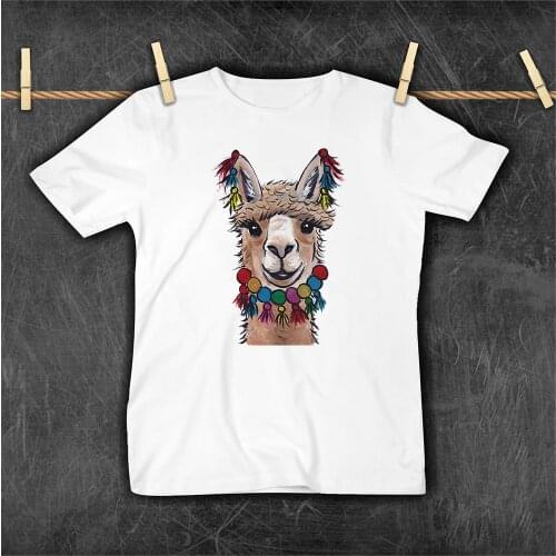 Cute Girls Aesthetic Clothes Alpaca Printed Cartoon T-shirt Summer High Quality Kids Tops Cozy Soft Baby T Shirt Child Camiseta
