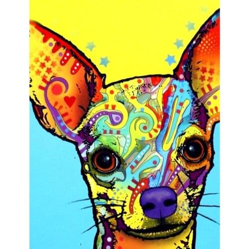 Full Square/Round Drill 5D DIY Diamond Painting "Colorful Dog" 3D Embroidery Cross Stitch 5D Rhinestone Home Decor Gift