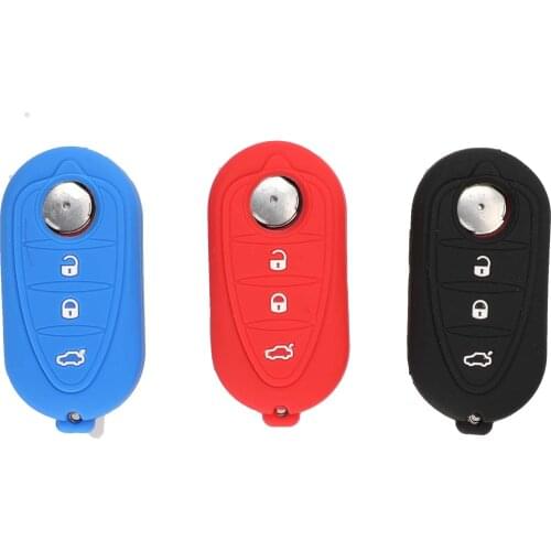 Kutery Silicone Rubber Car Key Cover For Alfa Romeo Mito Giulietta 159 GTA 3Buttons Key Case Shell Replacement
