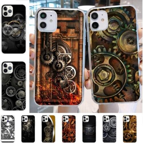 YNDFCNB Gear Clock metal Phone Case for iPhone 8 7 6 6S Plus X 5S SE 2020 XR 11 12 mini pro XS MAX