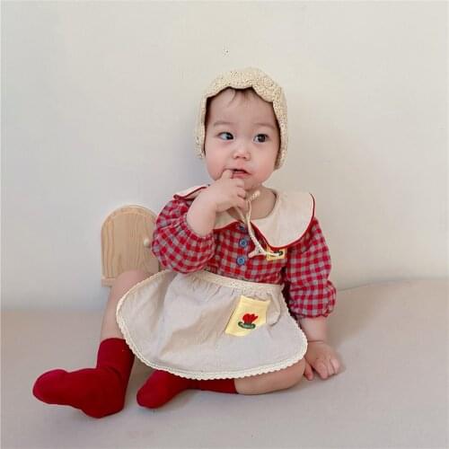 MILANCEL 2021 Spring Baby Clothing Big Sisters Dress Toddler Bodysuit With Apron