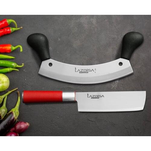 Lazbisa Knife Set Kitchen Knife Set Meat Vegetable Pizza Mincer Armor Chef Knife Nakiri Pizza meat bread fish fruit vegetable kn