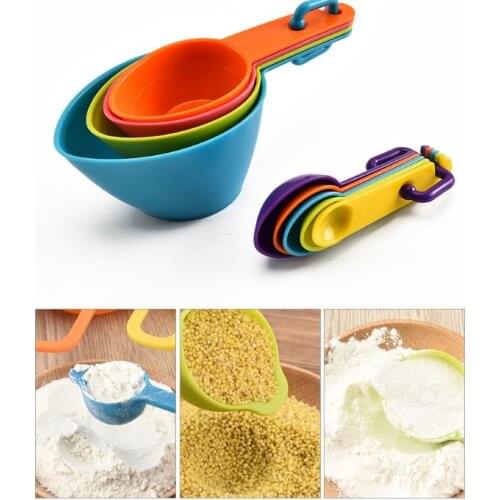 Plastic Measuring Spoons Set Kitchen Measuring Cups for Dry Liquid Ingredients Wholesale Baking Utensil Tools SN3656