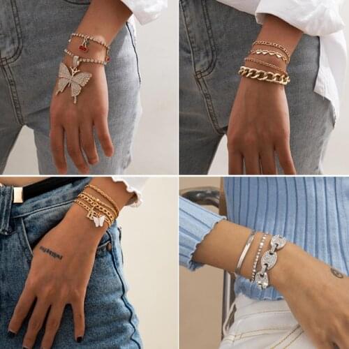 Vintage Twisted Chain Bracelets Set for Women Armband Punk High Quality Snake Link Bracelet Fashion Jewelry