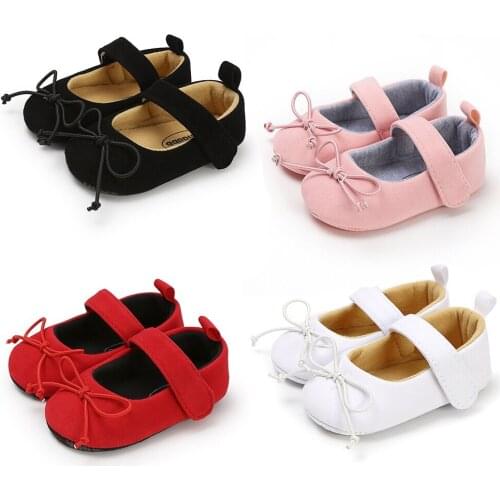 New Arrival Toddler Newborn Baby Girls Crib Shoes Infant Bowknot Soft Sole Non-slip Cute Warm Cute Baby Shoes