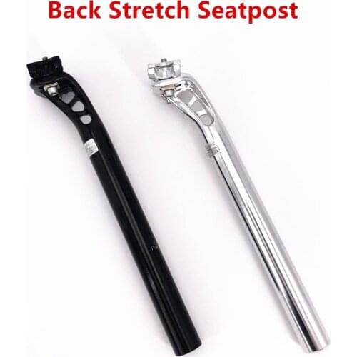 Back Stretch Bike Seatpost 3 Hole Retro Hollow Aluminum Alloy Seat Rod Fixed Gear Bicycle Part 27.5mm Silver Black