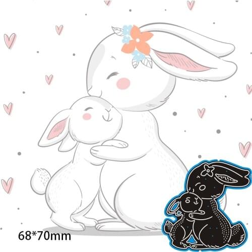 Cutting Dies Rabbit Metal and Stamps Stencil For DIY Scrapbooking Photo Album Embossing Paper Card 68*70mm