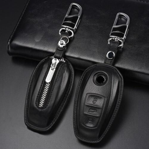 Luxury Genuine Leather Car Key Cover Case for Volkswagen Touareg 2011-2017 Fob Key Car-Styling