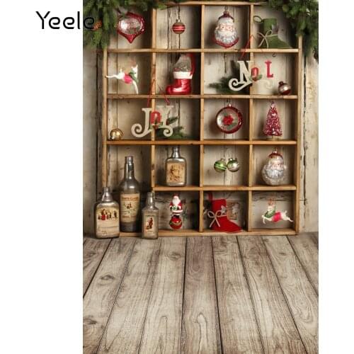 Yeele Christmas Wooden Board Shelf Floor Gift Photography Backdrop Photographic Decoration Backgrounds For Photo Studio