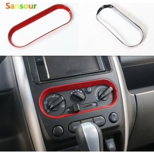 Sansour 1PCS Interior Kits ABS A/C Central Air Condition Switch Frame Adjust Panel Cover Sticker Trim For Suzuki Jimny 2007-2015