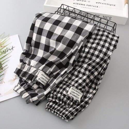 New Summer Kids Girls Plaid Pants Baby Girl Thin Section Bloomers Pant Spring Autumn Children Casual Loose Trousers