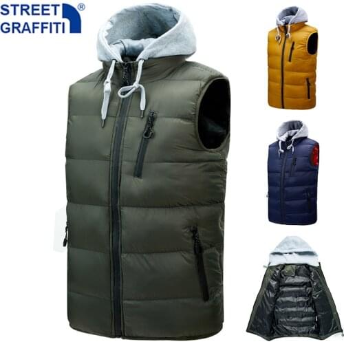STREET GRAFFITI Hooded Vests For Men