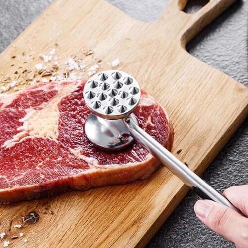 Stainless Steel Meat Tenderizer Portable Household Kitchen Tools Steak Tender Double Sides Loose Pork Beef Beat Meat Hammer