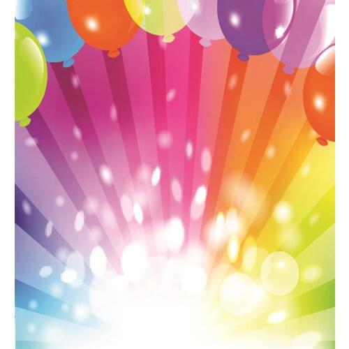 VinylBDS Camera Fotografica Cool Stage Lighting Colorful Balloons Kate Backgrounds For Photo Studio