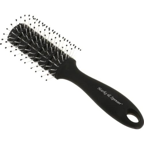 Women Styling Hair Brush Ribs Comb Anti-static Salon Curly Hair Comb Black