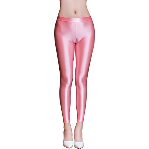 Metelam Womens Leggings Sexy Glitter Yogapants Satin Glossy Opaque Super Shiny Stretchy Causalpants