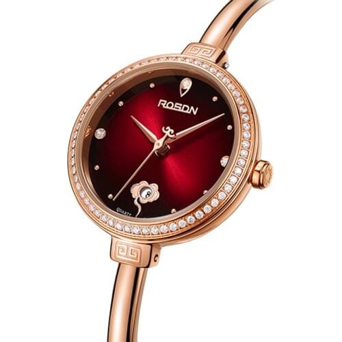 ROSDN Luxury Brand Womans Watches Japan Import Quartz Movement Diamond 50M Waterproof Sapphire 7.4 MM Ultra-thin Clock R3705