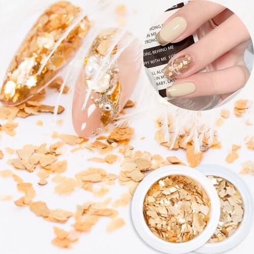 1 Box Irregular Fragment Texture Natural Mica Slices Ultrathin Metal Flakes Slider Shimmer Nail Art Decorations