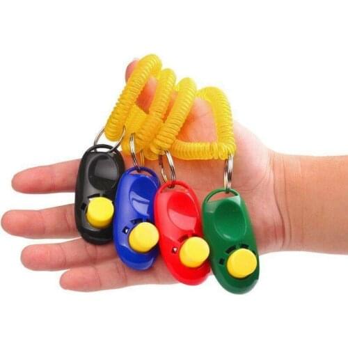 1PC New Portable Pet Clicker Whistle Training Guide Wrist Band Delicate Pets Dog Cat Button Trainer Pet Dog Supplies